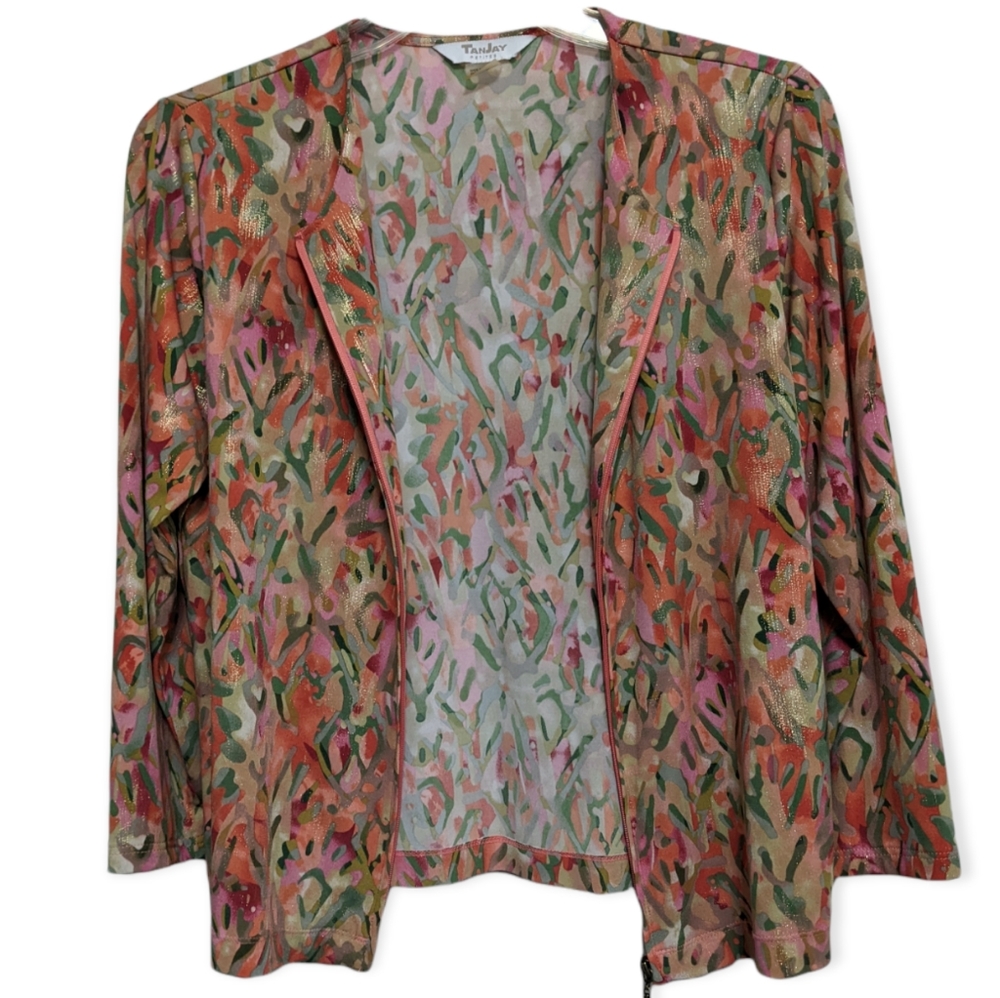 TanJay autumn foliage abstract print lightweight jacket blazer